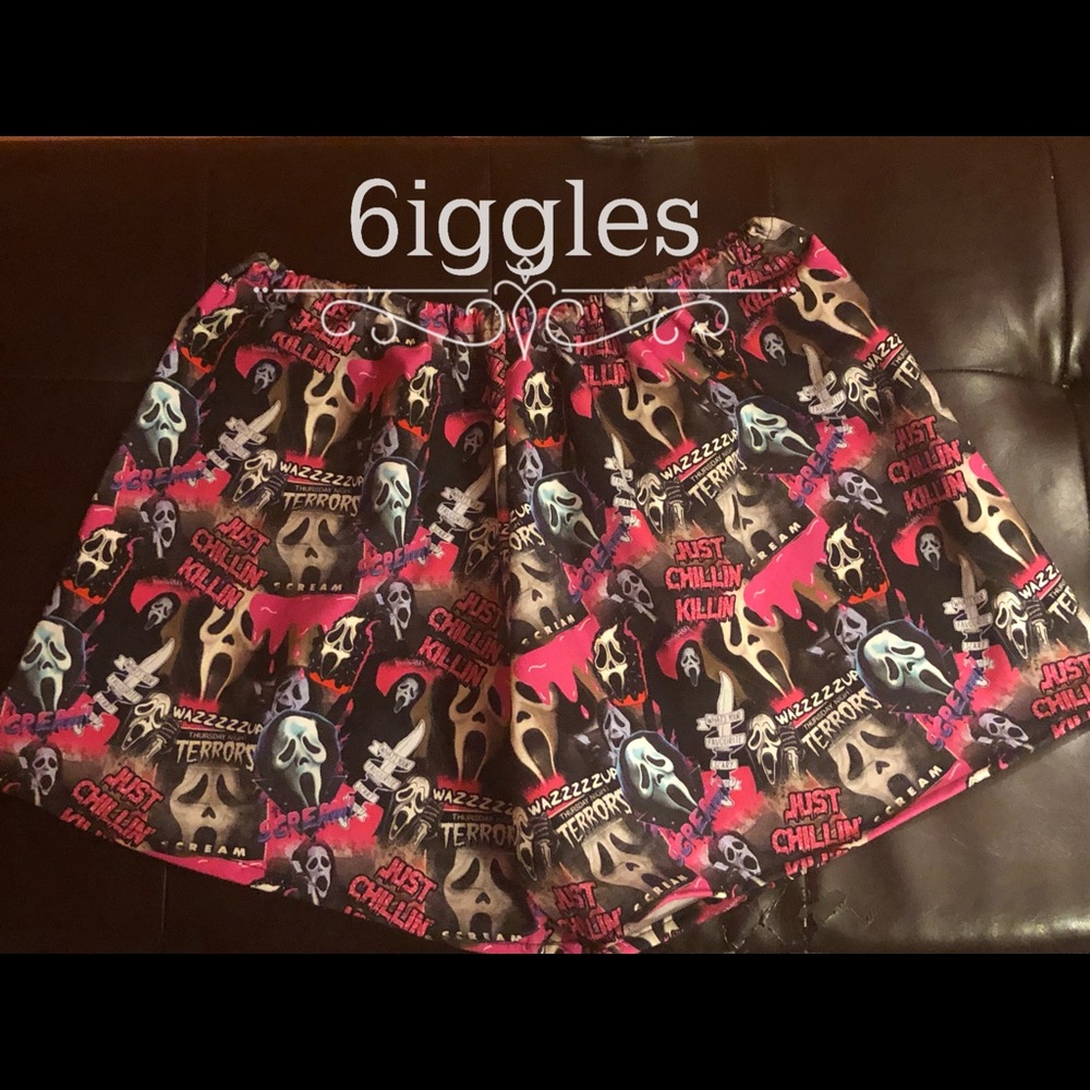 Super Cute Scream Ghost Face Lounge Pink Shorts size MEDIUM